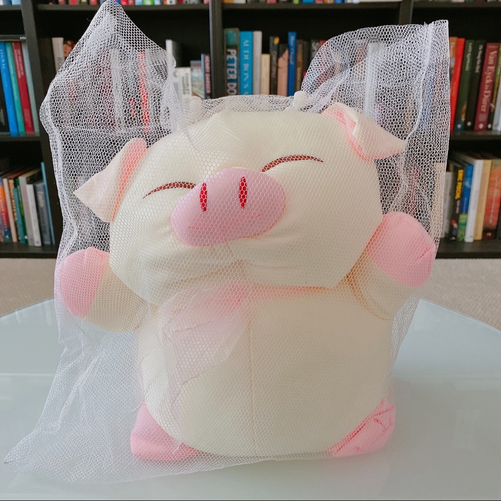 Super cute stuffed piggy white pink 12 inch